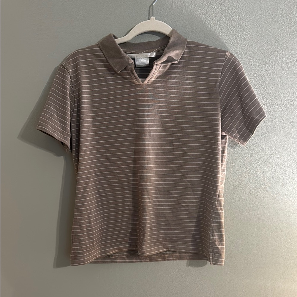 Nike golf grey striped polo